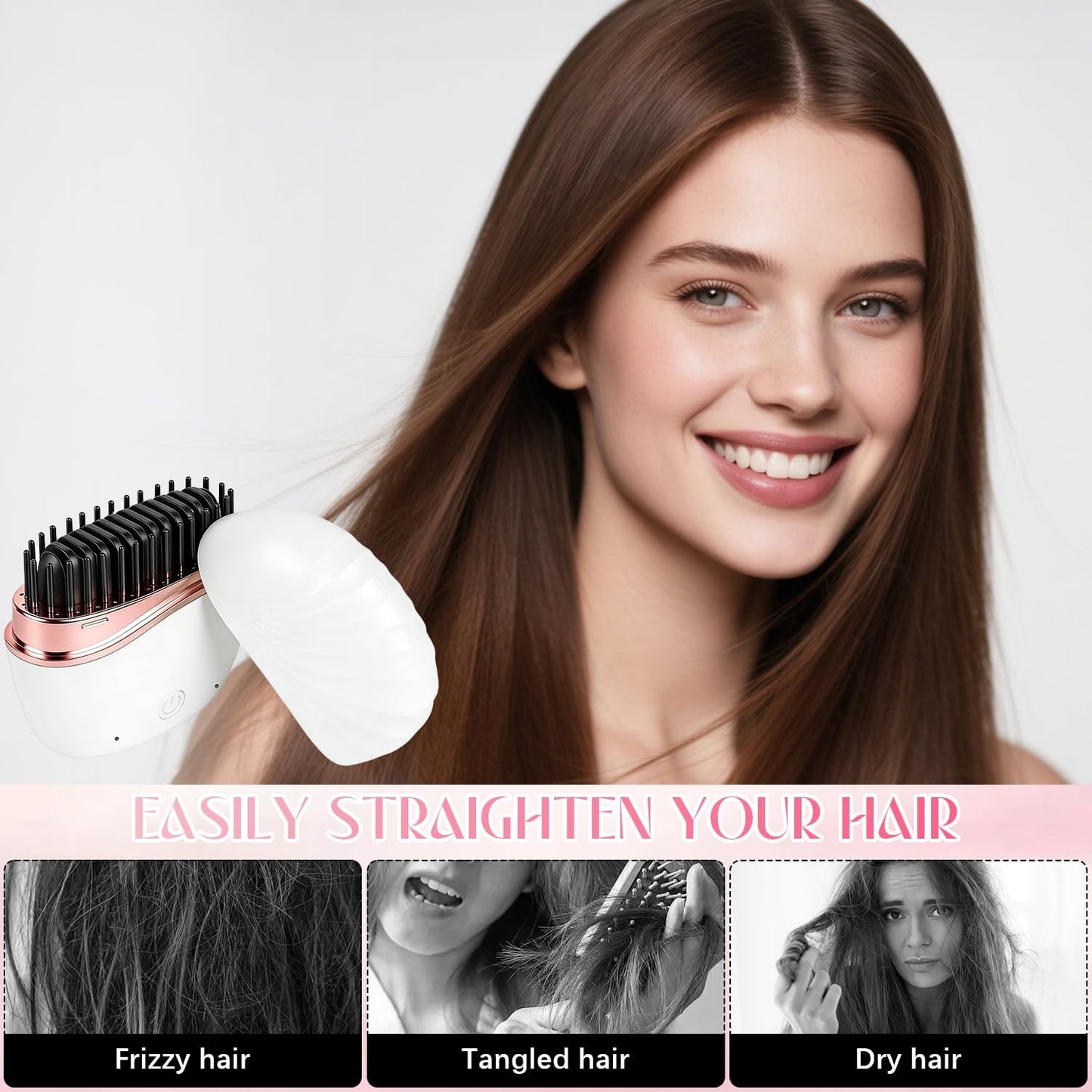Mini Hair Straightener 3-Speed Temperature Control Rapid Heating & Anti Scald Shell Lightweight and Portable for Travel